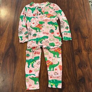 Gigi & Max 4/5T Girls Dino Valentine’s Day LS Pajama Set